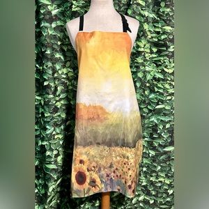 Field of Sunflowers Bib Apron Unisex One Size Yellow Black
